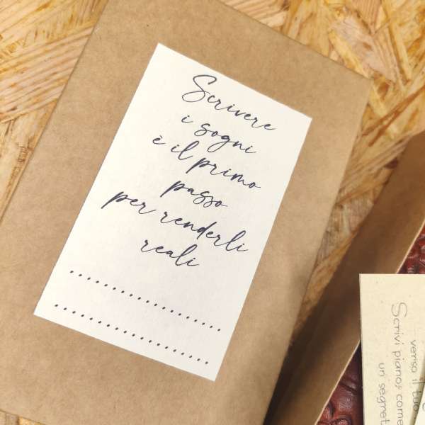 Taccuino in Pelle con Carta Artigianale – Mini Diario con Placca Personalizzabile